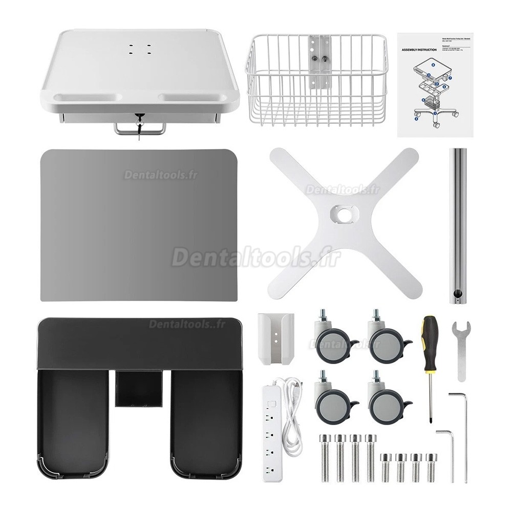 Likaymo RC-1 chariot dentaire mobile multifonction pour laboratoire h&ocirc;pital et cabinet